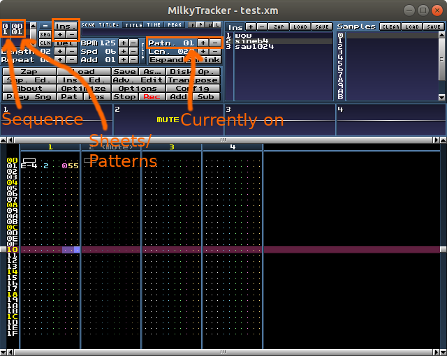 milkytracker shift notes up