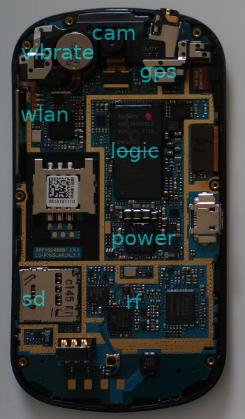 LG P350, board
