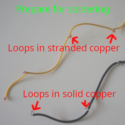 Wire loops for easier soldering