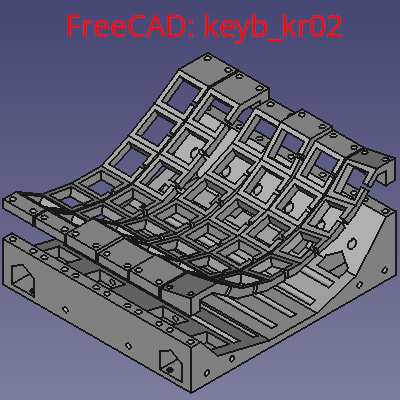 FreeCAD model of my kr02 keyboard, left hand