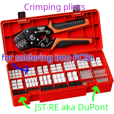 Crimping Pliers with breadboard-ready DuPont (JST-RE) pins